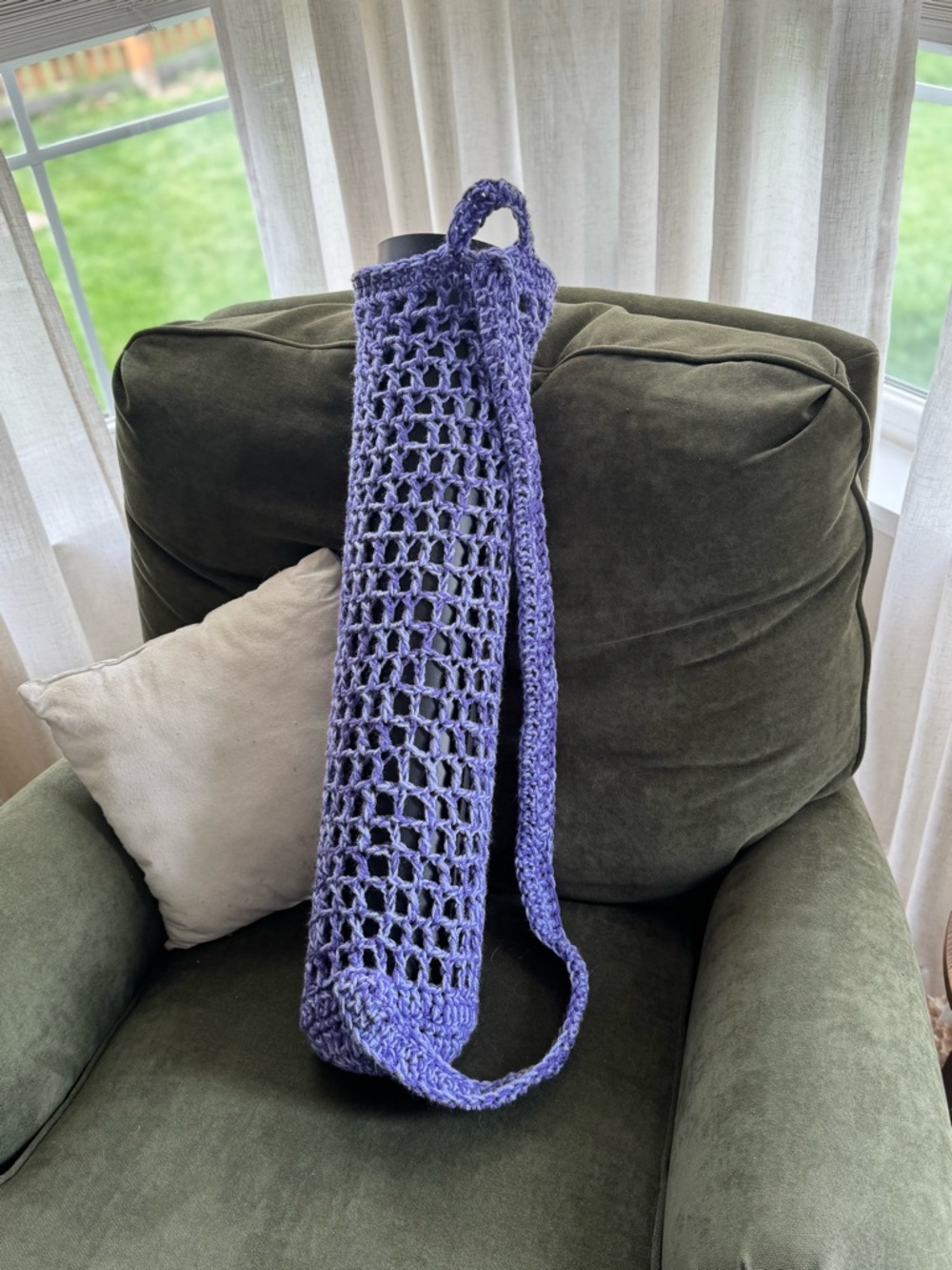 Handcrafted Lavender Crochet Yoga Mat Bag